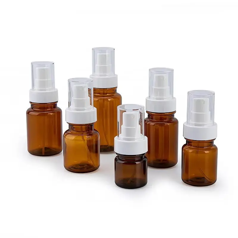 

20Pcs Lotion Bottle Plastic White Pump Cosmetic Refillable 40ml 60ml 80ml 100ml 120ml 170ml PET Empty Brown Container Cream Jars