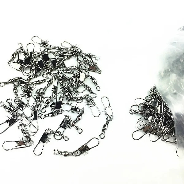 10pcs 4/6/8/10 Squid Jig Lure Swivels Fishing Bearing Rolling Swivel Solid Ring Fishing Connector fishing Accessories image 3