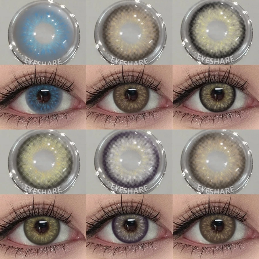 EYESHARE 1 Paar Beauty Coloured Pupils Kontaktlinse in natürlicher Farbe für Augen, grünes Linsen-Make-up, graues Kontakt-Make-up für braune Augen