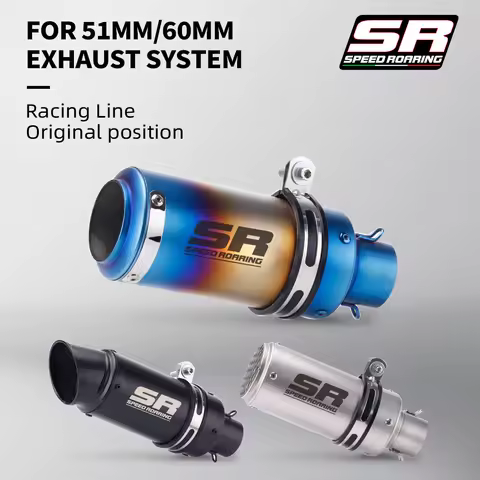 51mm 60mm Universal Motorcycle Exhaust Muffler Silencer Steel with DB Killer-project Z800 900 Z1000 CBR600 S1000RR MT07 MT09