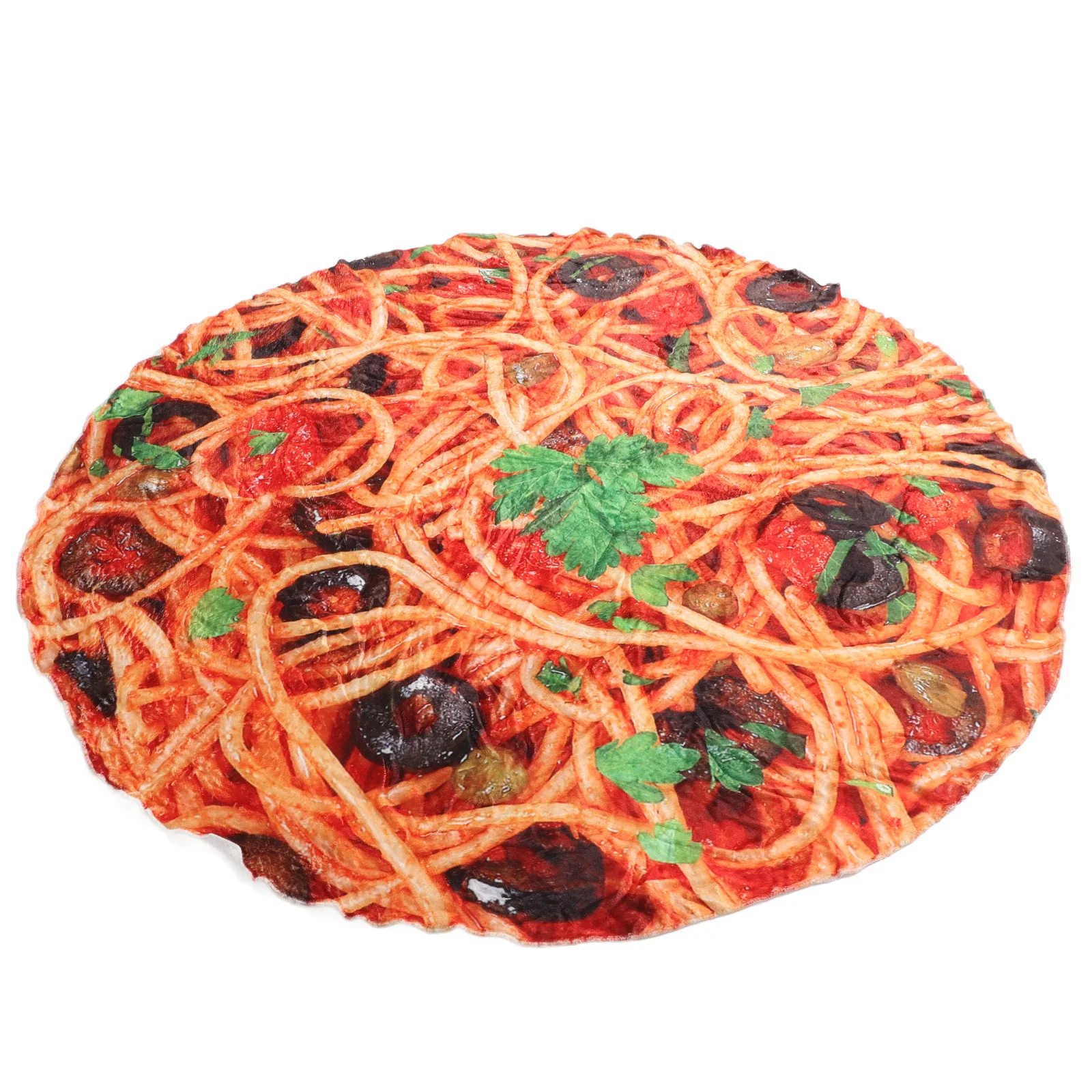 

Soft Pizza Blanket Round Flannel Throw for Adults Kids Warm Cozy Novelty Food Design Outdoor Picnic Indoor Use Giant Printed