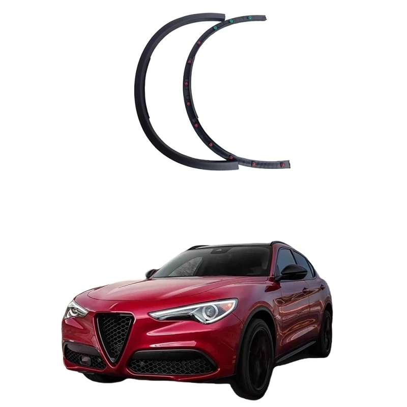 

Автомобильные широкие расширители крыльев для Alfa Romeo Stelvio, модифицированные колесные брови, неокрашенная колесная арка, автоаксессуары
