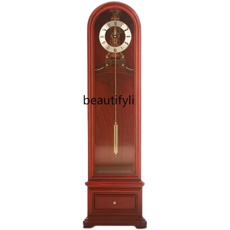 Floor clock Living room Home desk clock Large desktop creative old-fashioned winding pendulum clock ornament