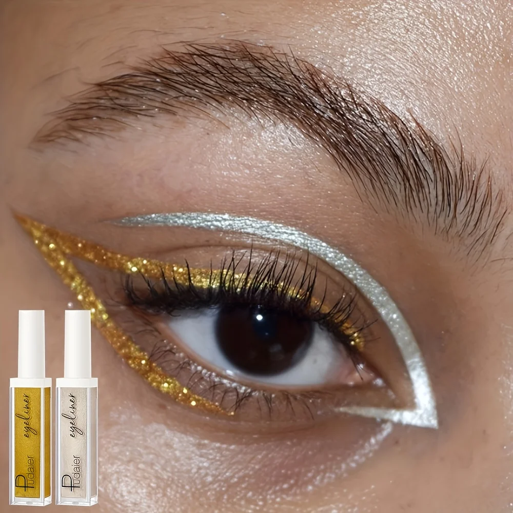 12 colori di eyeliner liquido perlato scintillante, asciugatura rapida, impermeabile e a lunga durata, trucco glitterato a prova di sbavature, la penna eyeliner perfetta_voghion.com