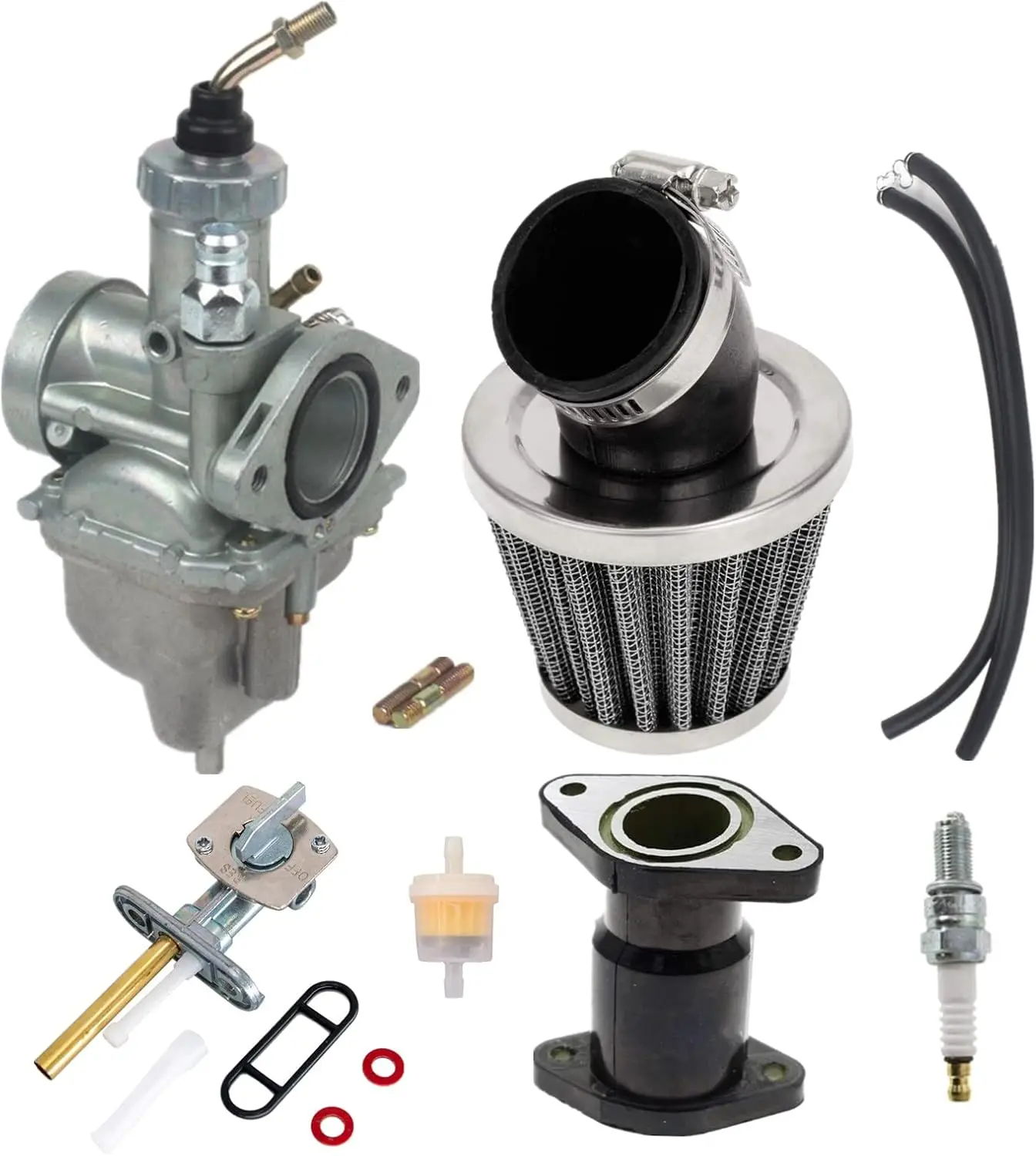 Carburetor for Yamaha Breeze Grizzly 125 YFM125 Moto 4 YFM225 Timberwolf 250 YFB250 Carb With Intake Boot Joint And Petcock