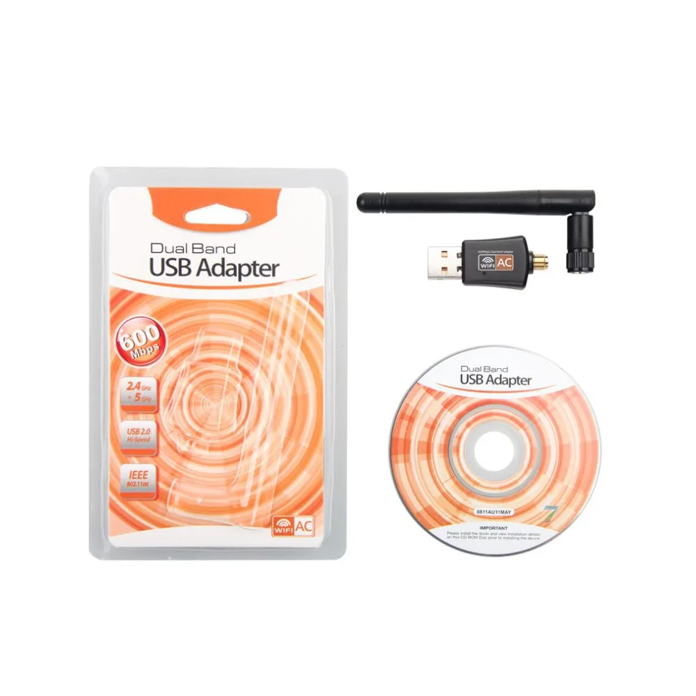 360 portable 600Mbps Dual Band 5GHz Wireless network card Lan USB PC WiFi Adapter Antenna 802.11AC