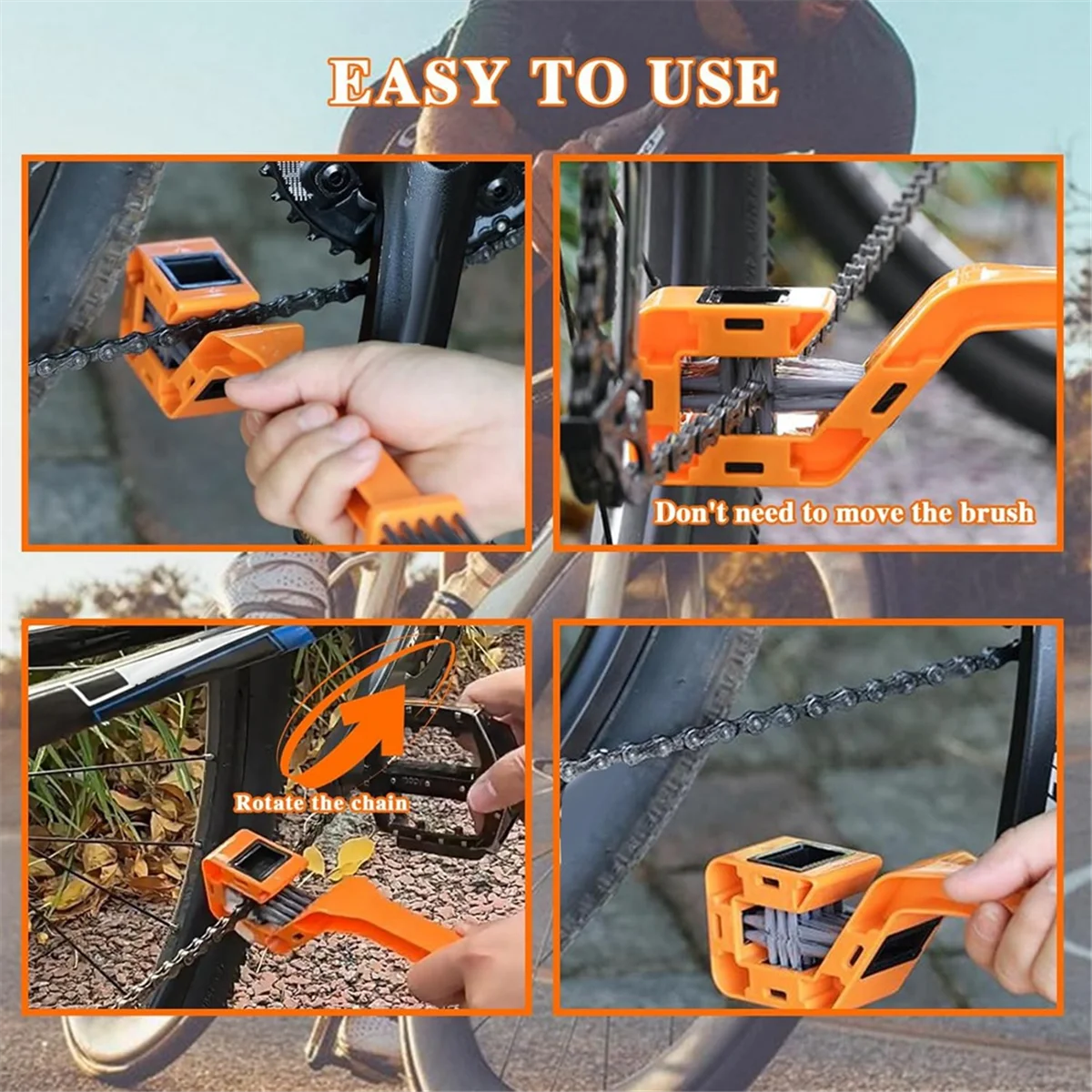 AAA04R 2 Pcs Chain Brush, Fully Enclosed Chain Cleaning Brushes for Outdoor Dirt Motorcycle, Motorcycle Chain Cleaner