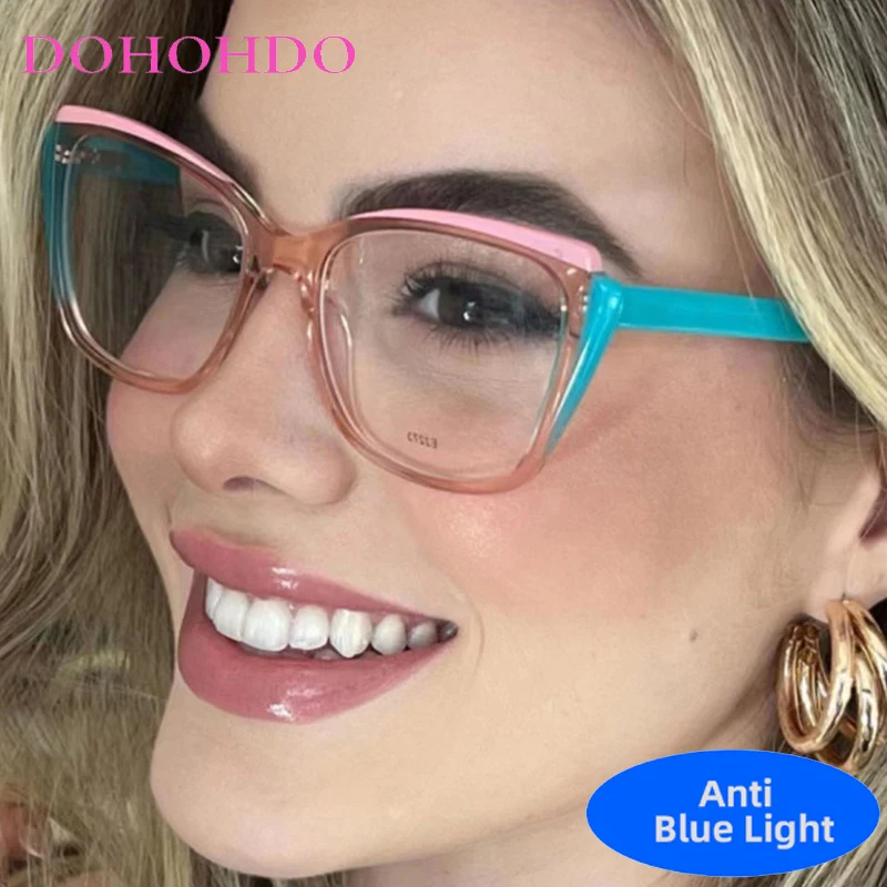 

Fashion Vintage New Luxury Brand Design Cat Eye TR90 Blue Light Optical Glasses Men Women Computer Glasses For Office Work Очки