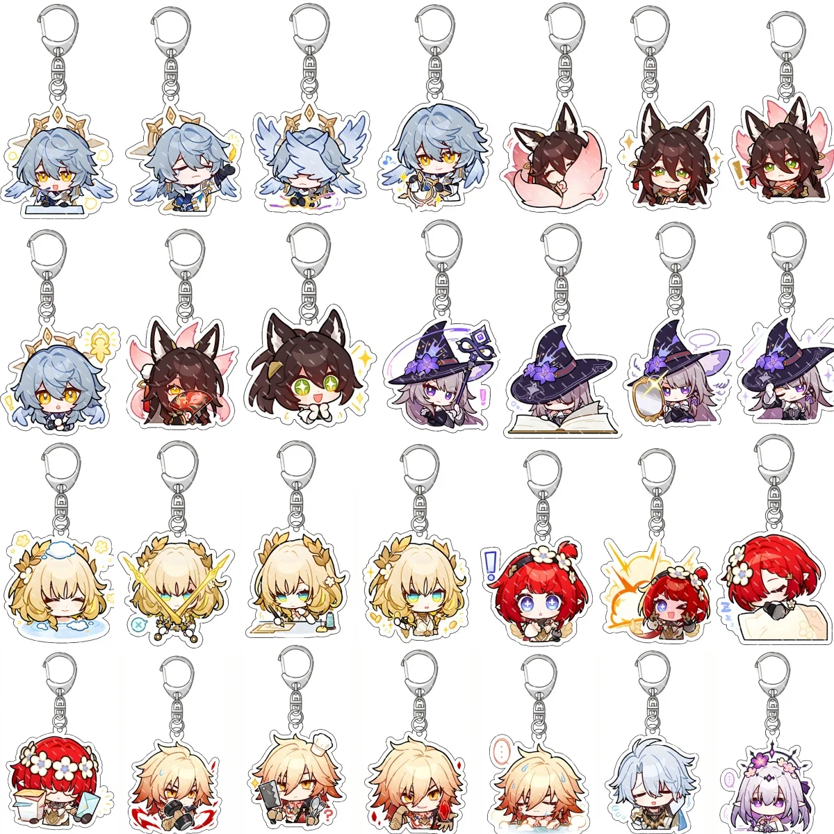 New Honkai: Star Rail Game Herta Aglaea Mydeimos Pendant Keychain Cute Cartoon Anime Keyring Backpack Jewelry Accessories Gift