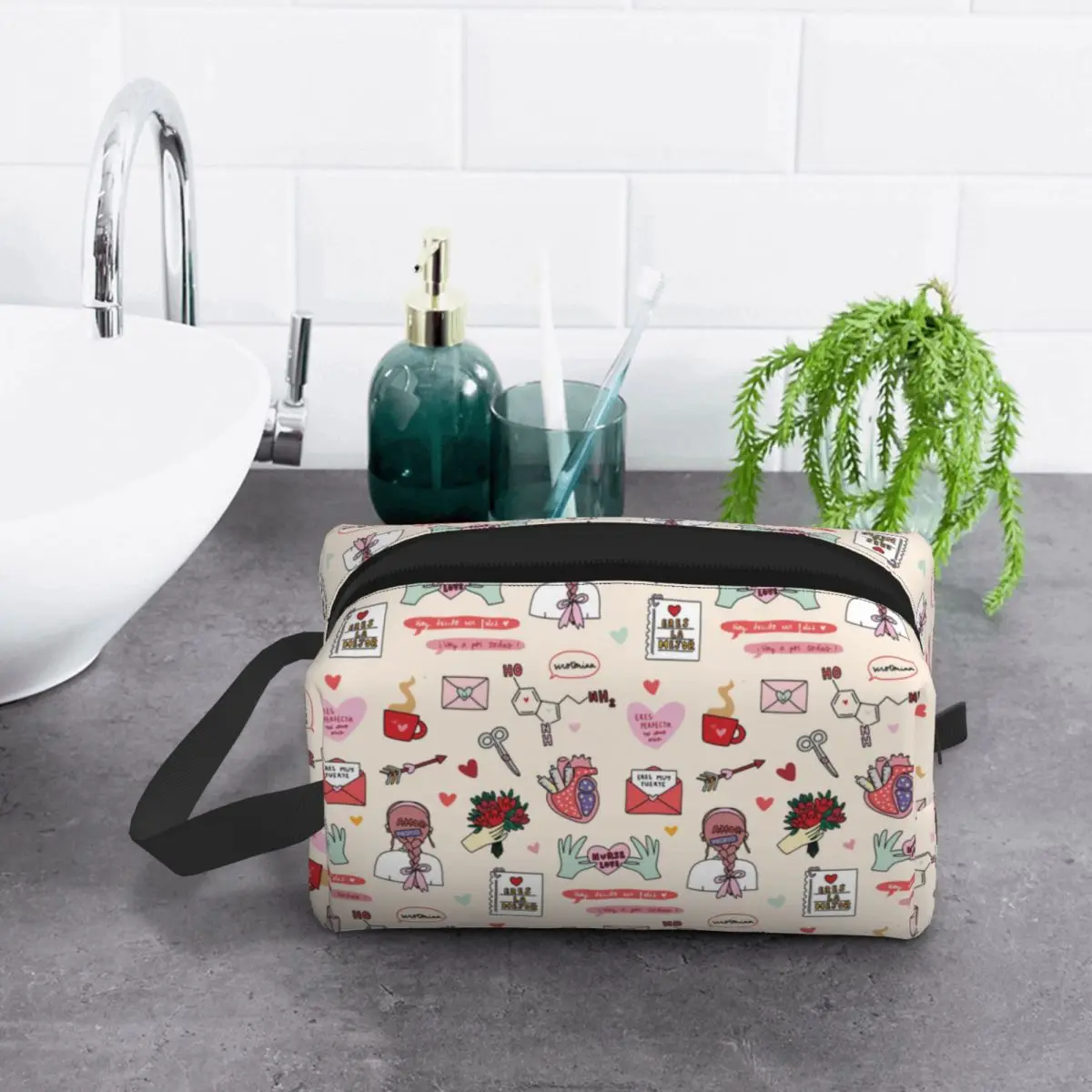 Large Capacity Doctor Nurse Cosmetic Bags Waterproof Makeup Pouch Women Washbag Enfermera En Apuros Merch Toiletry Kit