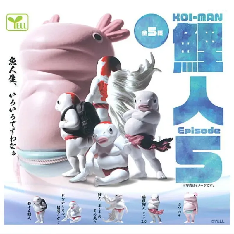

Yell capsule toys cute carp man Kung Fu KOIMAN EPISODE 5 Funny Humanoid Fish Axolotl Figure desktop ornaments gashapon gifts