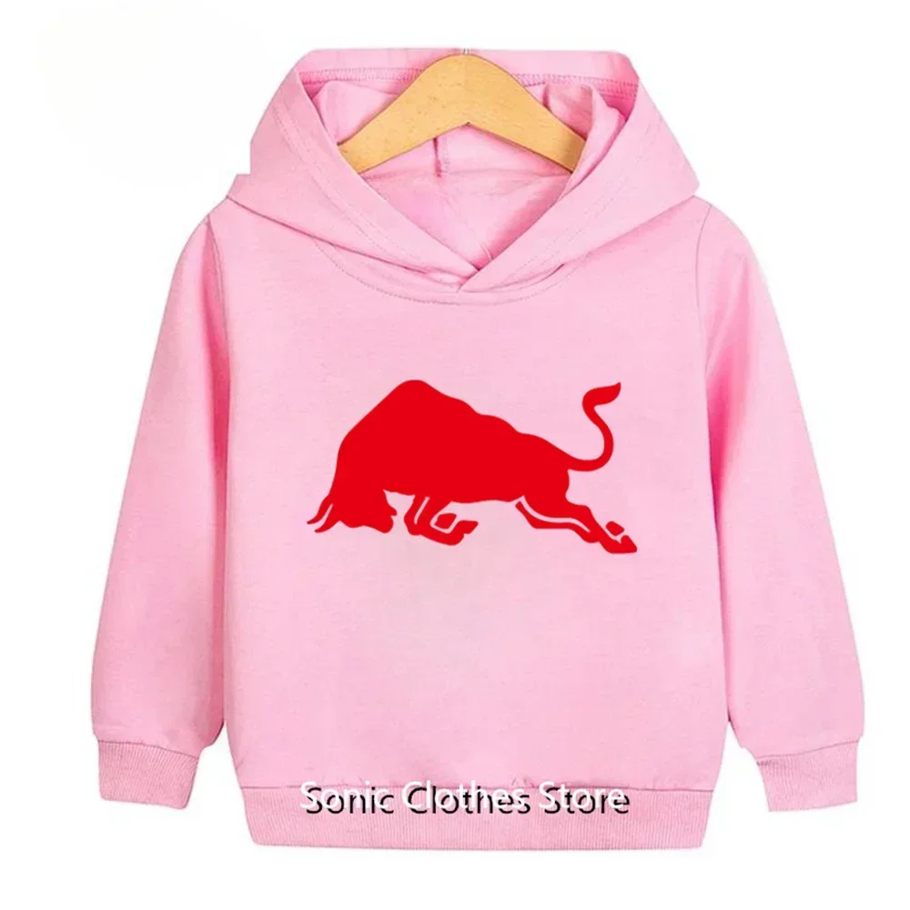 2024 Fashion Red Bull Hoodie Kids Clothes Girls Clothing Jersey Baby Boys Clothes Autumn Warm Sweatshirt Children Tops