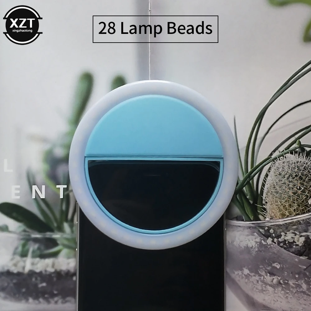 Cell Phone Fill Light LED Round Beat Light Selfie Live Fill Light Rechargeable Photo Light for iphone Samsung Xiaomi Huawei