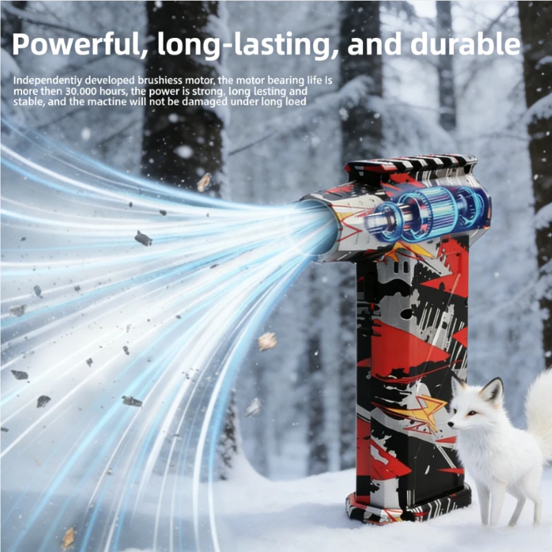 

L3 Серебристый Черный Красный Турбоструйный Фен 300000 об/мин Бесщеточный Вакуумный Вентилятор 75 м/с Скорость ветра Пистолет для мойки автомобиля Снегоочиститель