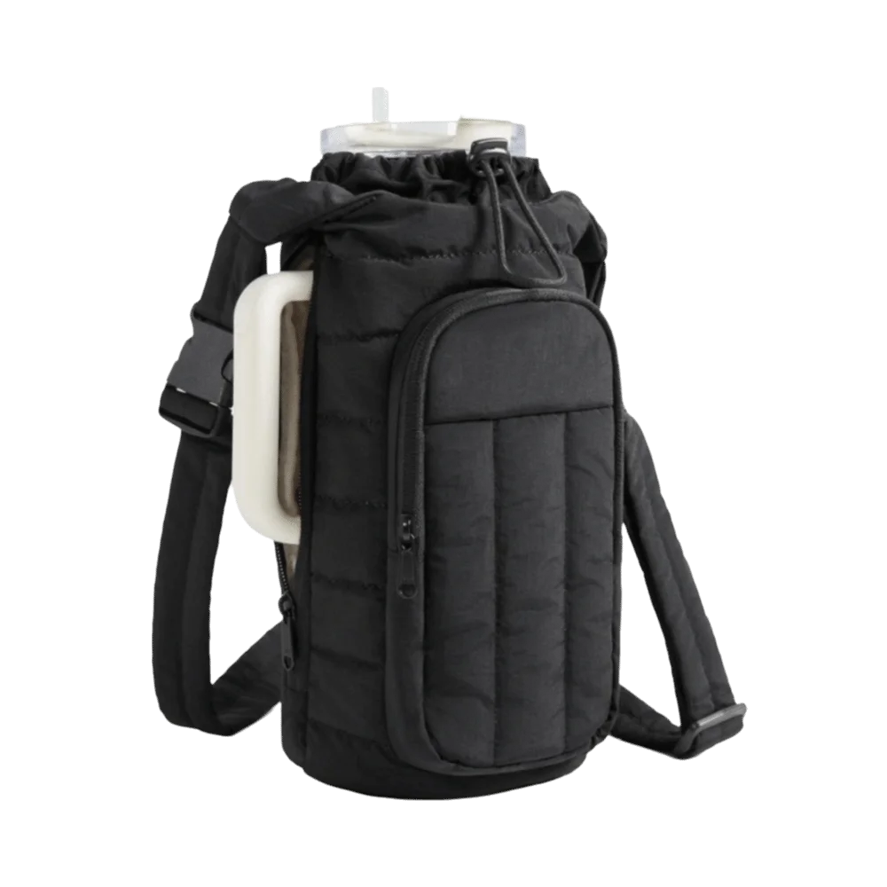 Water-resistant Water Bottle Holder Bag Large Capacity with Strap Insulating Cup Sleeve Portable Sling Purses for Outdoor Sports