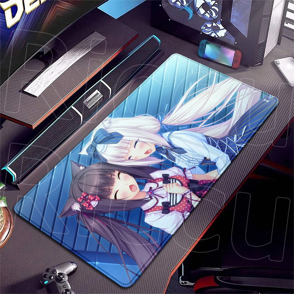 HD-Druck Nekopara Mauspads, verschleißfest, waschbar, Mauspad, Schreibtischunterlage, Business, Büro, Zuhause, Laptop, Setup-Zubehör, Spielmatte – Detail 15
