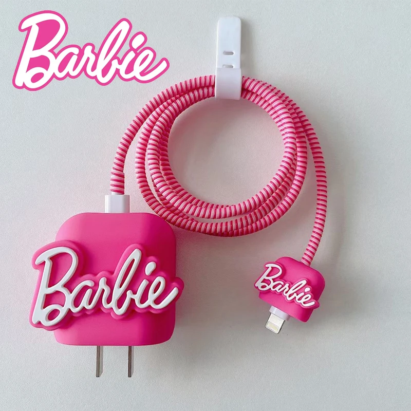 Barbie USB Cable Protection Charger Protector Cover for Iphone 18/20W 15 14 13Pro Max Original Adapter Case Data Cord Protective