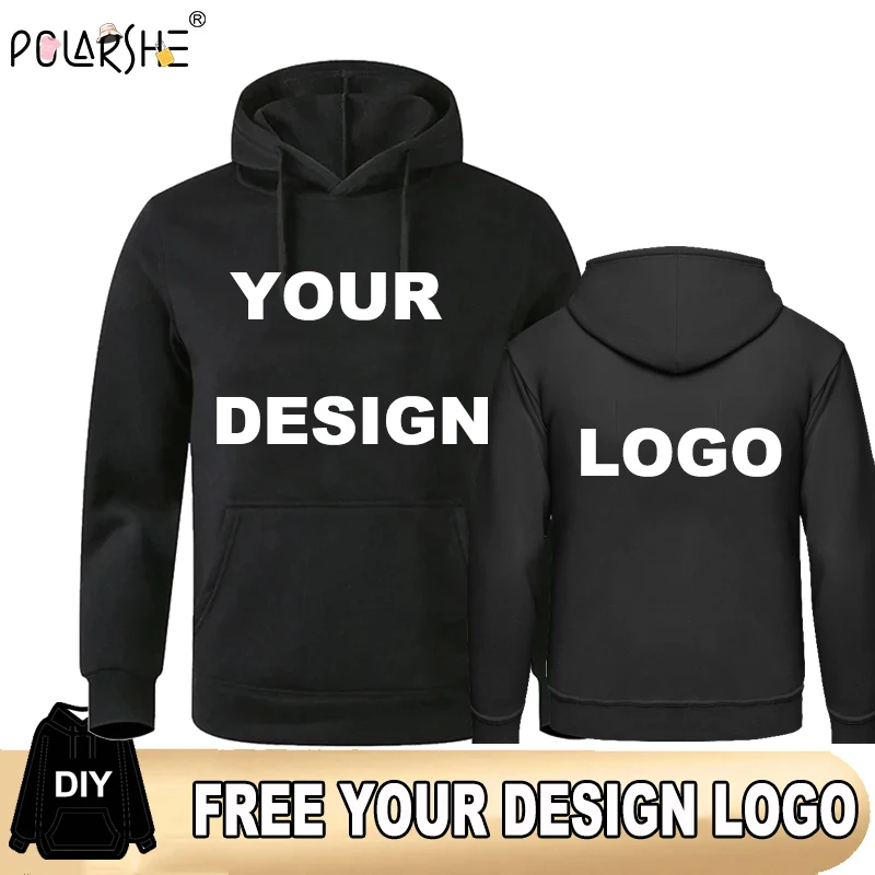 

Polarshe Custom Logo Men Hoodies Student Casual Custom Printed Text DIY Hoodie Men women Top Sweatshirt Pullover Custom Hoodies
