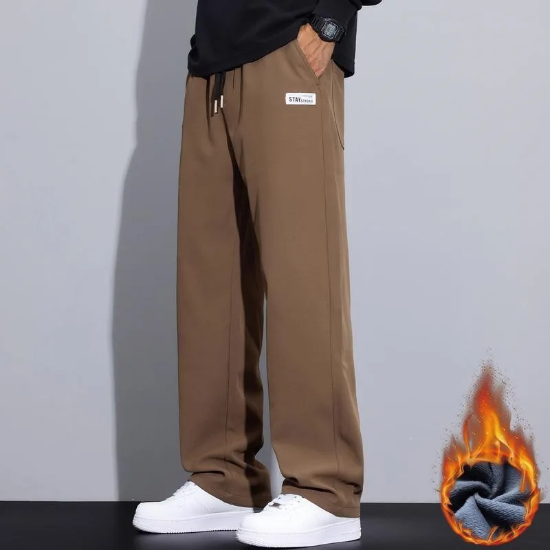 

M 92511 Cooling Wide Leg Ice Silk Pants Neutral Straight Leg Casual Trousers for Men Spring Season Neutral Style Other Materi...