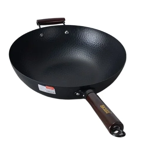 

32/34cm Fish Scale Iron Wok Hand Hammered Traditional Cookware Kitchen Uncoated Wok Suitable for Gas Stove Induction Cooker Wok