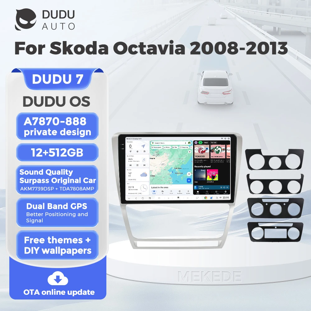 DUDUAUTO DUDU7 DUDU6 A7870 Android-Screen Automobiles For Skoda Octavia 2008-2013 Multimedia Player Wireless Carplay WIFI Stereo