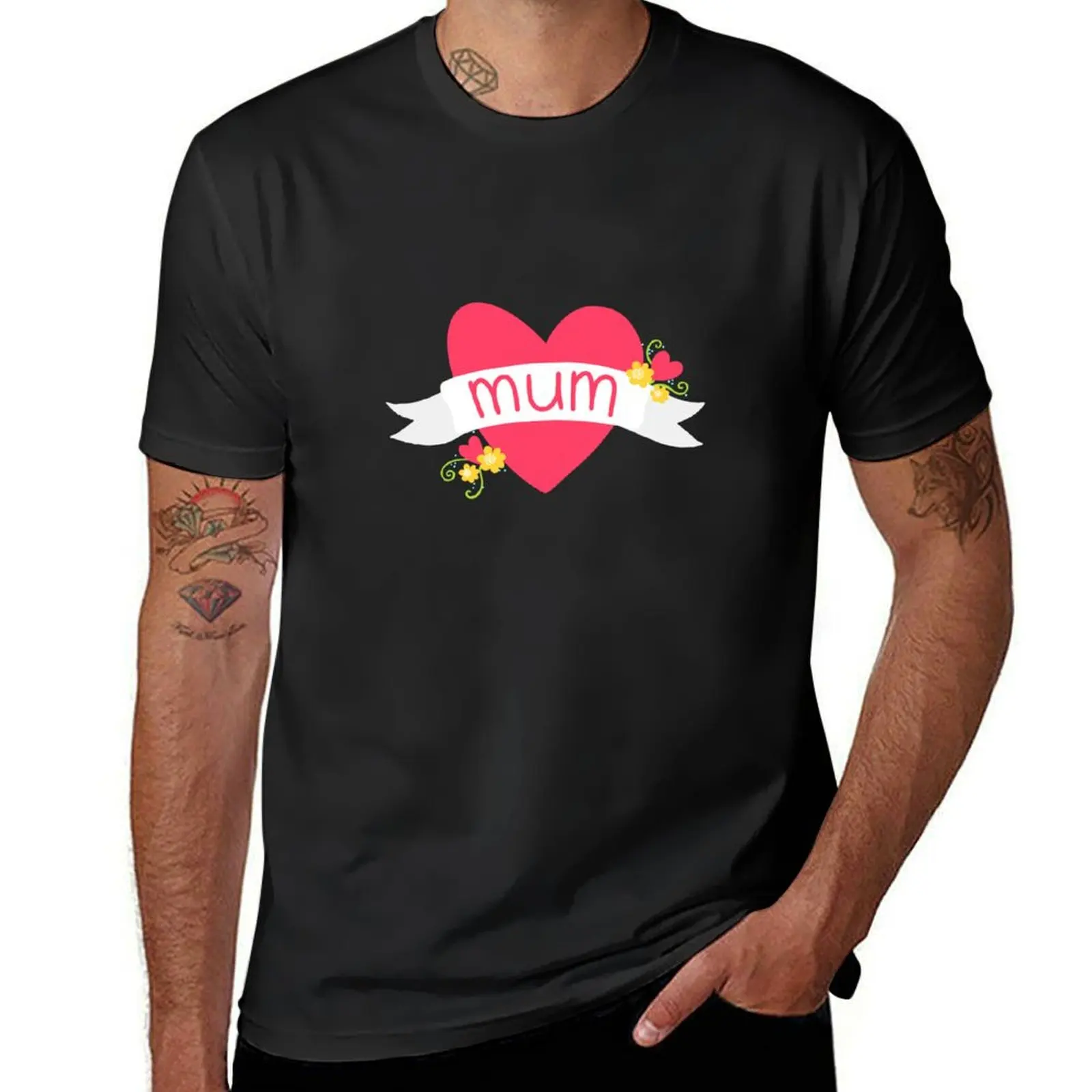 Mum Love Heart T-Shirt anime clothes boys whites for a boy sports fans mens plain t shirts