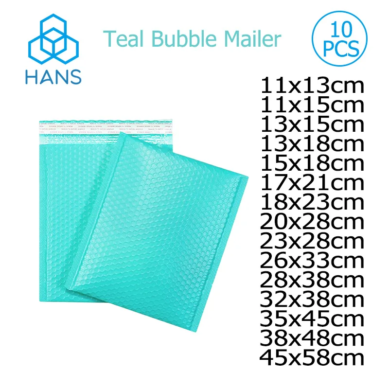 Pacakging Zakken Voor Kleine Bussines Kleding Clear Geschenken Waterdichte Droge Verpakking Zak 10Pcs Buble Envelop Groen Teal Verzending Mailer