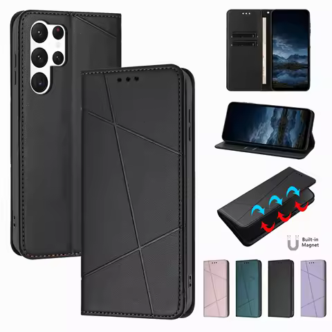 Leather Flip Phone Case For Samsung Galaxy A32 A33 A50 A51 A52 A52S A02S A03S A05 S A12 A22 A30S A70 A72 A73 S24 25 Wallet Cover
