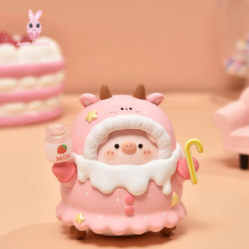 

Piko Pig Strawberry Milk Kawaii Toys Cute Action Figures Model Surprise Birthday Gift Doll