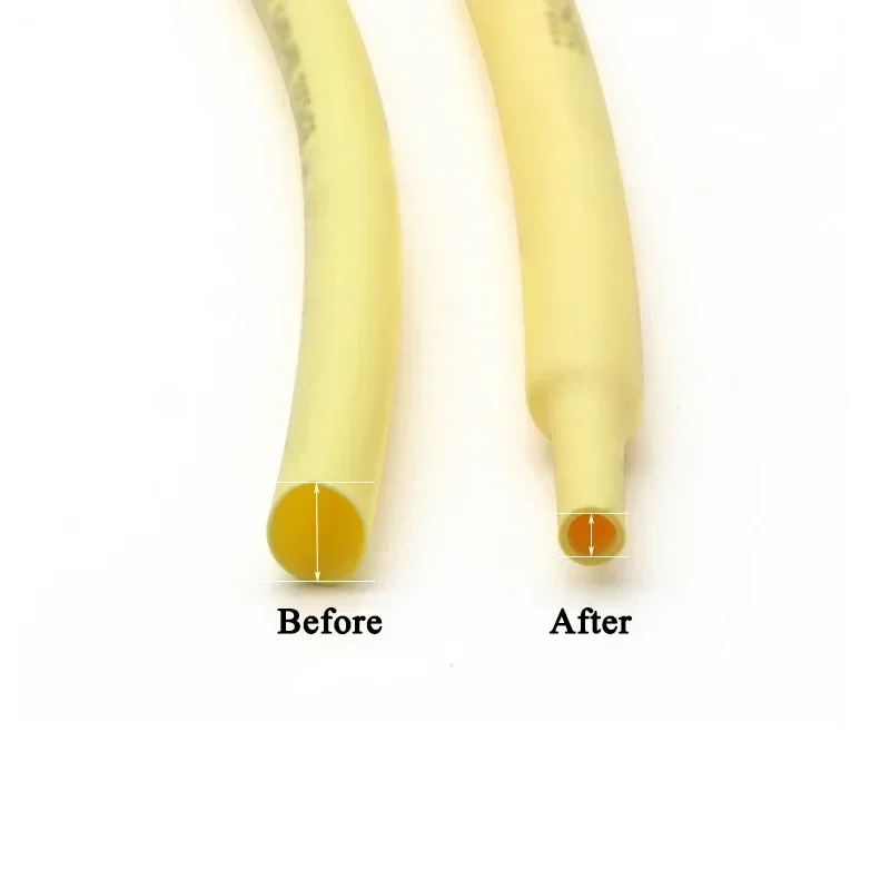 1/3/5M 2:1 Heat Shrink Heatshrink Tube Yellow Diameter 1mm ~ 50mm Wire Repair DIY Cable Protecctor Tubing Sleeving Wrap