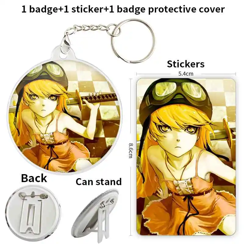 Oshino Shinobu Anime Character Badge Brooch anchor Peripherals Pin Lapel Creative Pendant Birthday present Gift For Friend