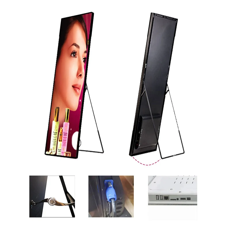 Display per poster a LED Pubblicità P2.5 Lettore pubblicitario intelligente portatile Display a schermo a LED per centro commerciale