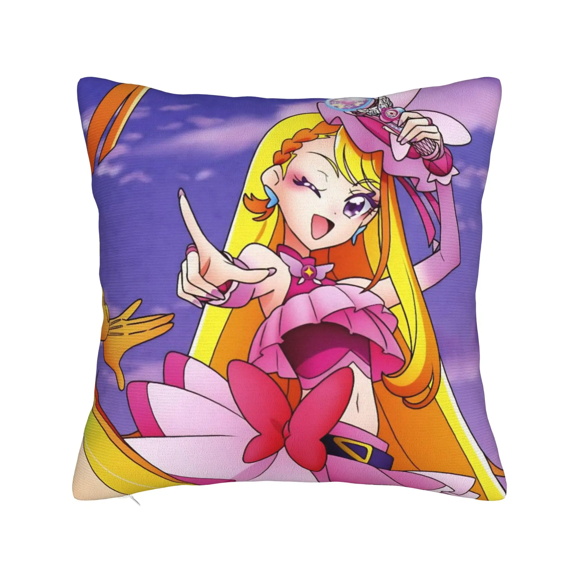 Decorative Pillowcase Soaring Sky Pretty Cure Merch Bedroom  Throw Pillow Case Cover Zipper Multi-Size