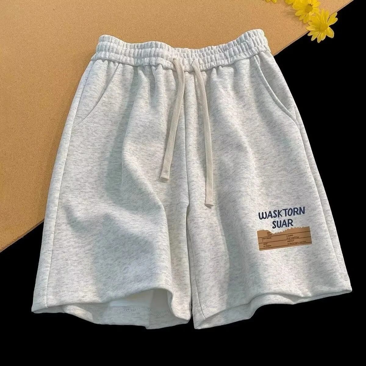 

plus Size Casual Sports Men's orts Comfortable Loose Fit American Sle Trendy Wide Leg Five-Quarter Length