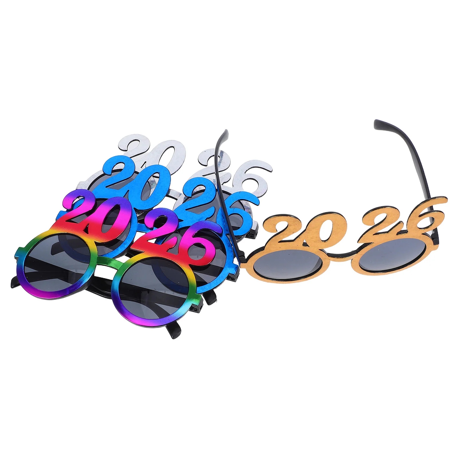 

4 Pcs New Year Eyewear Year's Celebration Products Eyeglasses Happy Props Years Eve Accessories