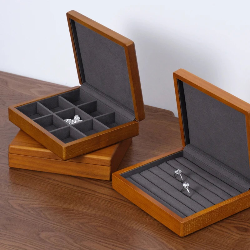 MISHITU Solid Wood Jewelry Storage Box with Cover Organizer for Ring Necklace Bracelet Jewelry Storage Display Organizer Case