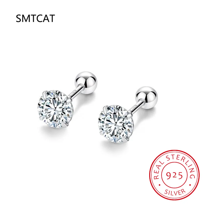 Premium 0.5-1ct Moissanite Diamond Stud Earrings For Women Top Quality S925 Sterling Silver Sparkling Wedding Jewelry