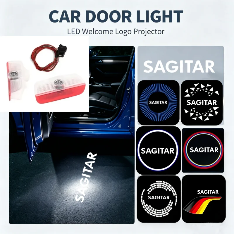 2Pcs LED Ghost Logo Projector Car Door Welcome Courtesy Shadow Light For Volkswagen Sagitar 2006-2021 Car Decoration Accessories