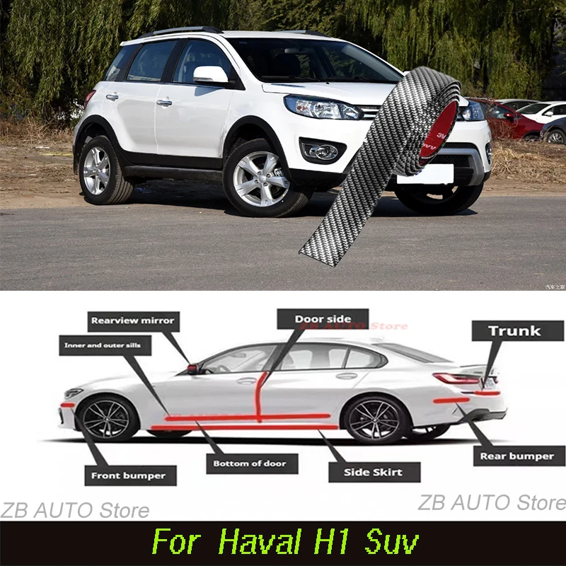 

For Haval H1 Suv Strong adhesive bumper strip, front and rear lip side skirts, collision and scratch resistant, suitable