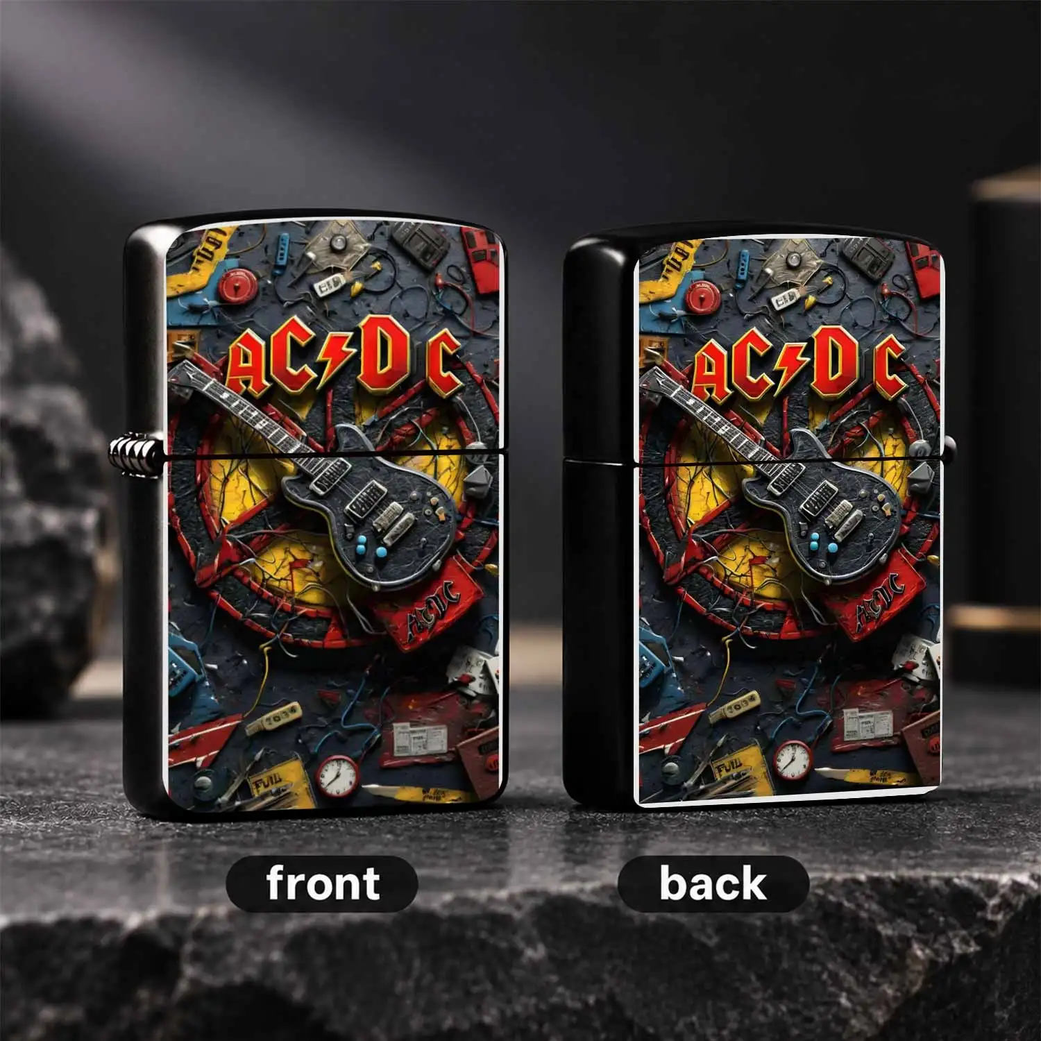 CreativeRock Themed Portable Lighter, Retro Electric Guitar Stylish Atmosphere Tool, Full Scene Adapt for Daily Outdoor Gathering, Trendy Hobbyist Exclusive Practical Delicate Accessory  A Humorous And Interesting Lighter