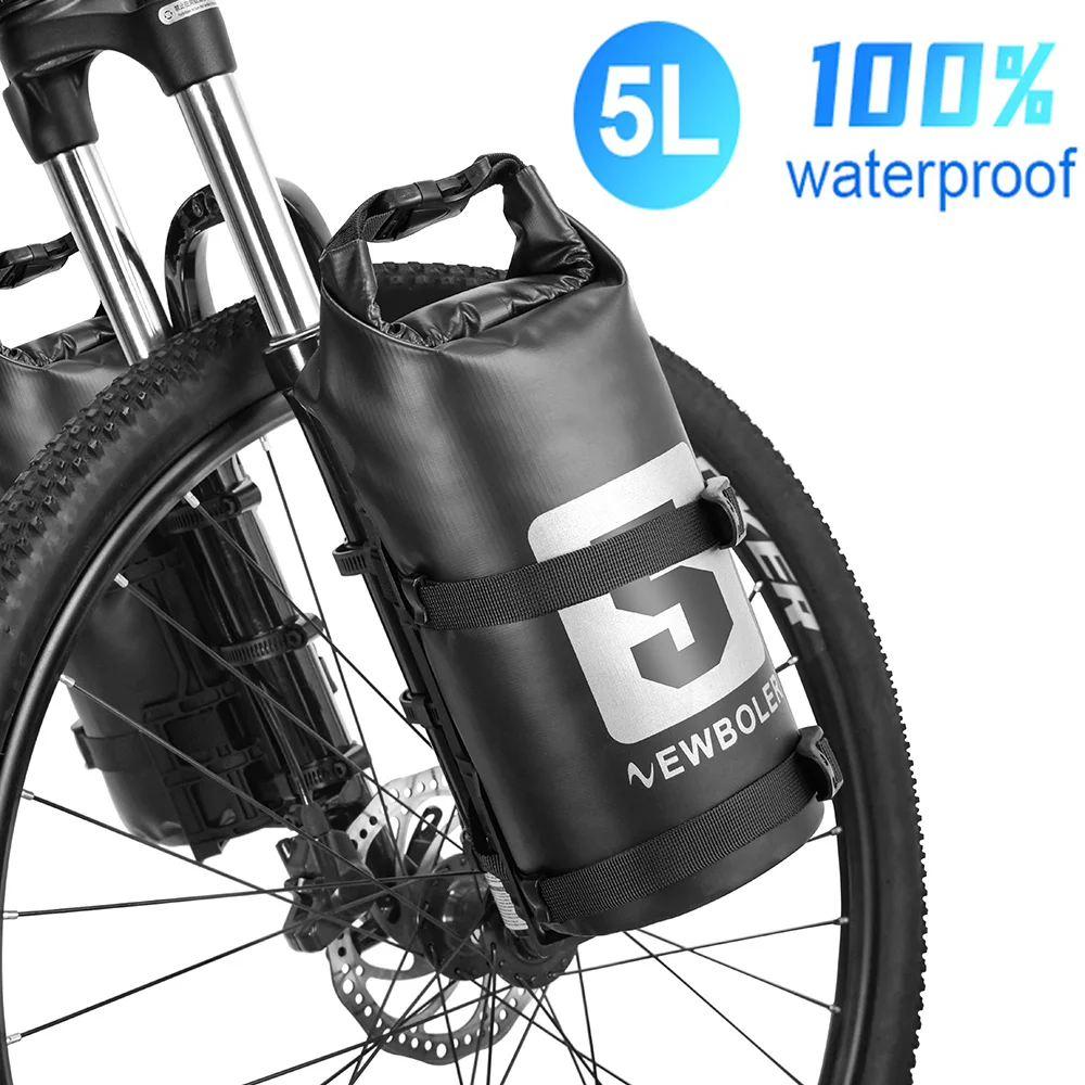 NEWBOLER 2024 Portable Waterproof Bike Fork Bag 5L Portable Bike Bag Electric Scooter Bag Bicycle Front Bag  Bicycle Fork Bag