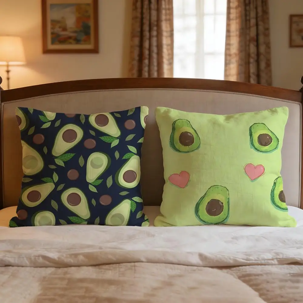 Pattern Avocado print Cushion Cover 4Pcs Decorative Covers Soft Cushion Case for Sofa Couch Decor 40x40 45x45 Pillowcases