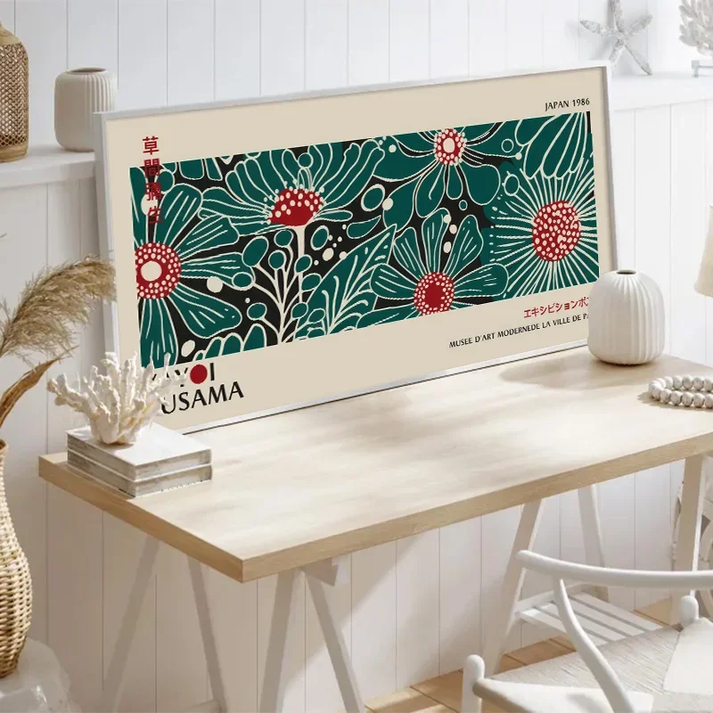 Abstract Yayoi Kusama Flower Exhibition Art Poster Vintage Japanese Print Canvas Painting Modern Room Large Size Wall Home Decor