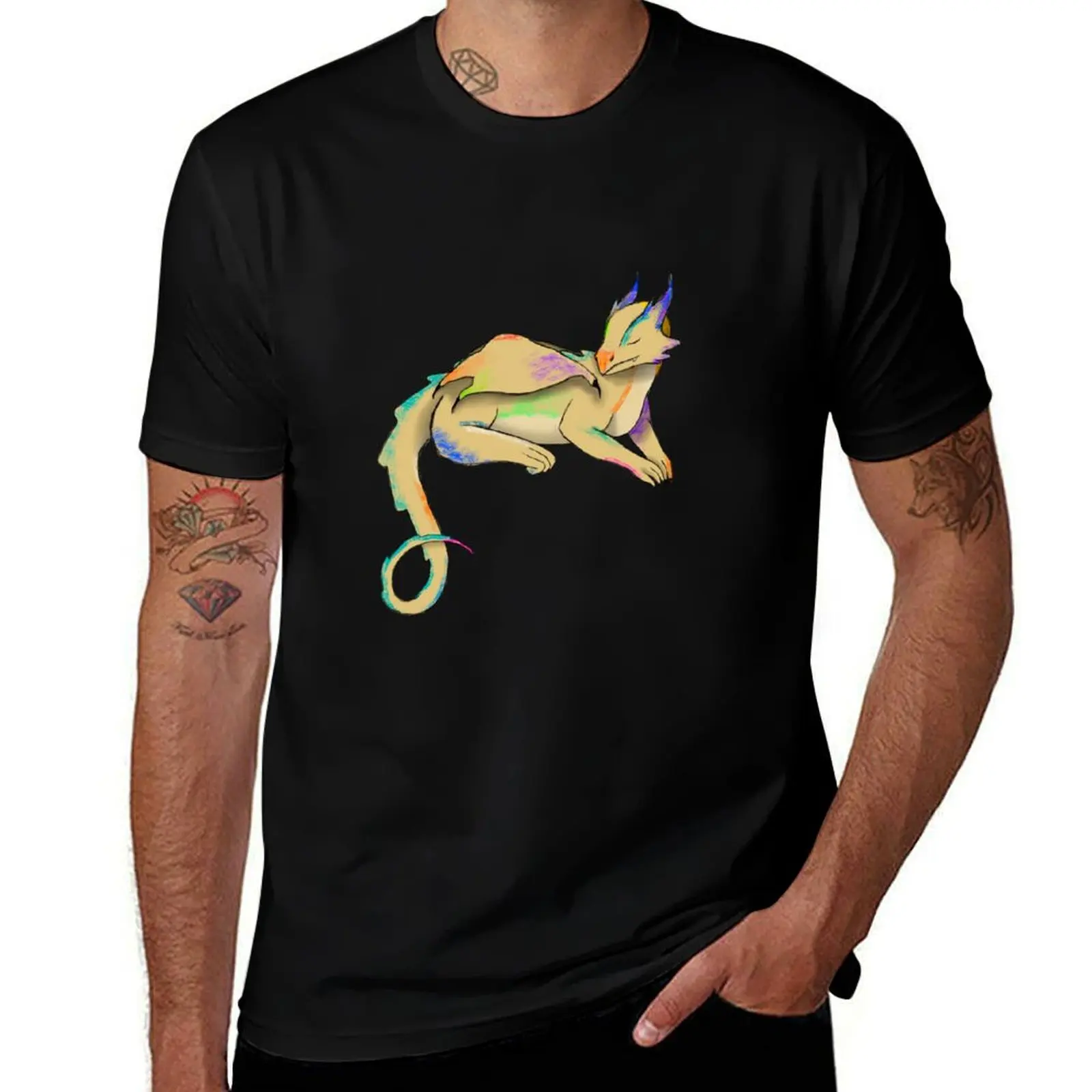 

Colorful Dragon T-Shirt man t shirt heavy cotton funny t shirts cotton t shirt man plain T-shirt
