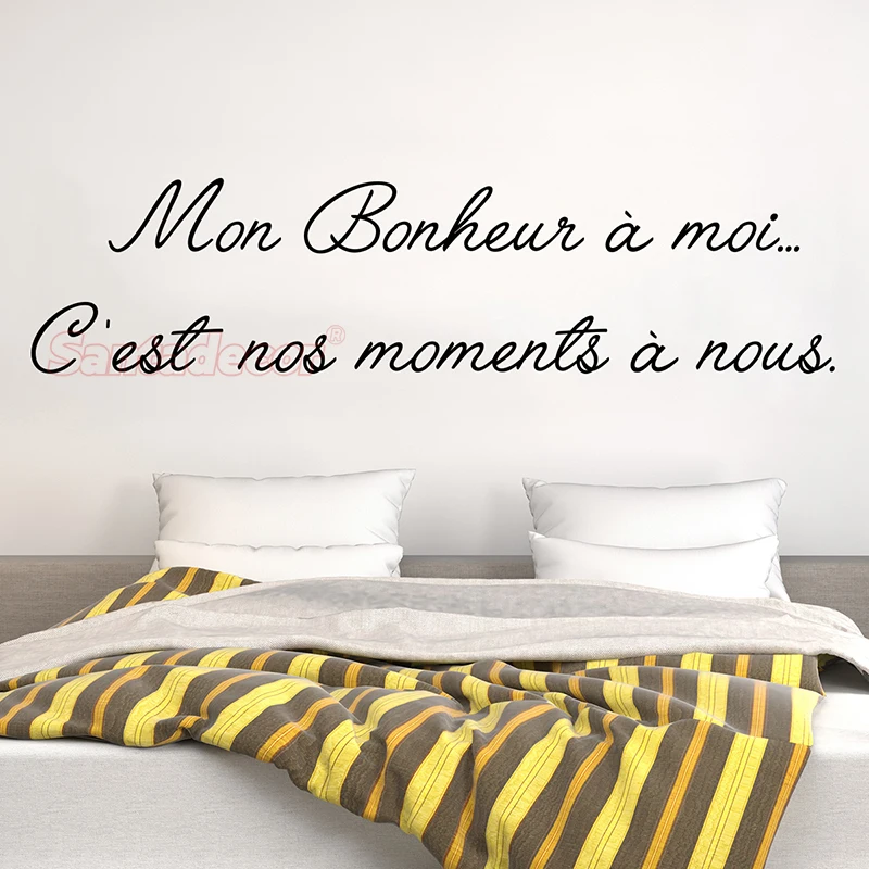 

Stickers Mon Bonheur A Moi Vinyl Wall Decal Mural Art Wallpaper Living Room Home Decor Poster French Quote House Decoration