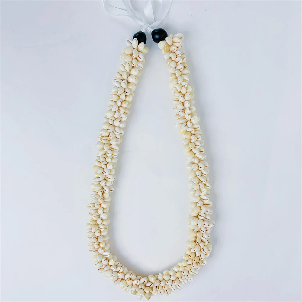 

Vintage Style Hawaiian Cowrie Shell Necklace Hawaii Tropical Leis Strung Great for New Year Birthday Anniversary Gift of Aloha