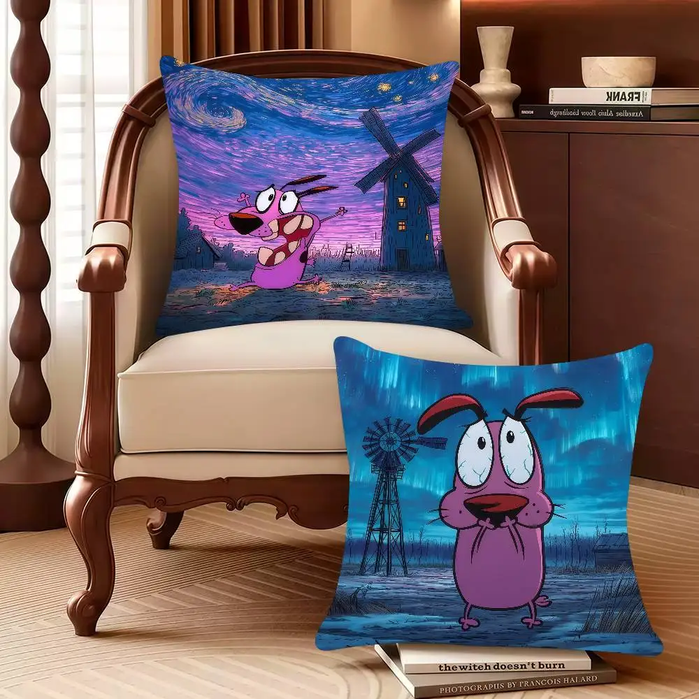 

C-Courage the C-Cowardly Dog Pillow Case Decor Protective Covers Comfortable soft for Sofa Living Room Home office