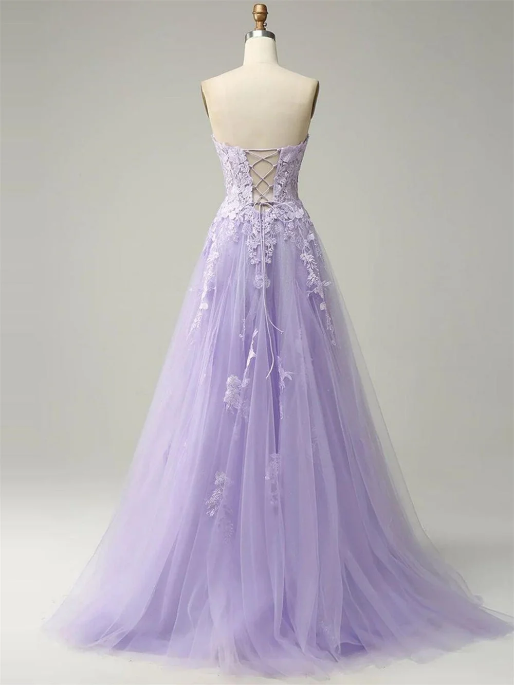 Annie Lavender Purple Prom Dresses Sexy Strapless Evening Dresses Applique Sweet Princess  Party Dresses 2024 Vestidos De Fiesta