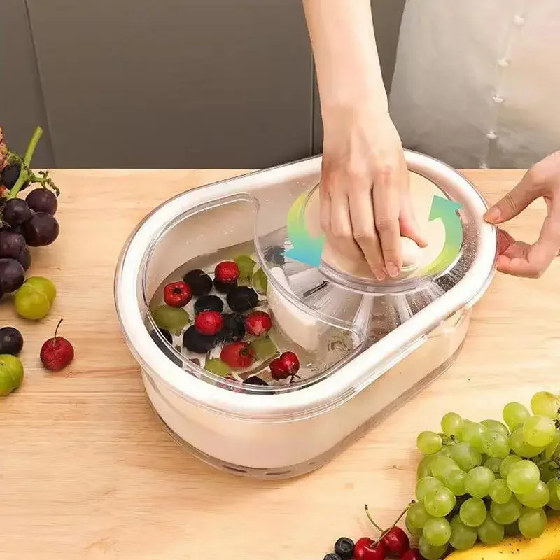 

Vegetable Fruit Cleaning Spinner Labor-Saving Fruit Washers Machine Manual Kitchen Scrubber For Fruits & Vegetables