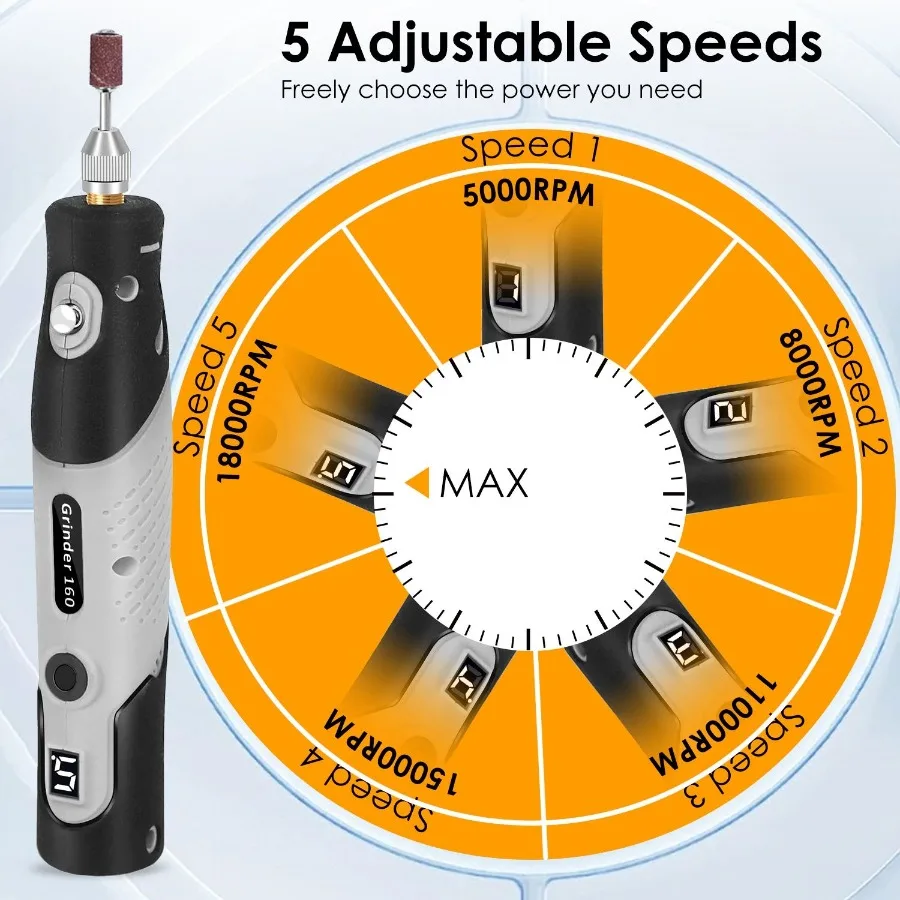 116 pces 4v kit de ferramentas rotativas sem fio ferramentas rotativas elétricas com 5 velocidades 2000mah bateria recarregável para lixar polimento perfuração